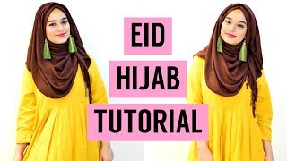 EID Hijab Tutorial with Earrings  Ramsha Sultan [upl. by Ahtenek]