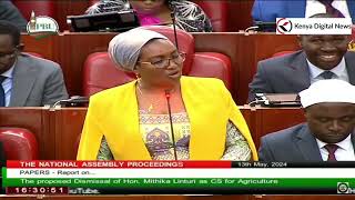 Grounds not substantiatedMP Naomi Waqo tables A report on CS Linturis Impeachment in Parliament [upl. by Acinahs383]