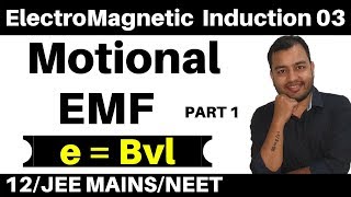 ElectroMagnetic Induction 03  Motional EMF 1 II e  Bvl Derivation and Best Numericals JEENEET [upl. by Euqinehs245]