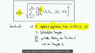 Grundlagen für das Praktikum Experimentalphysik 35 Gaußsche Fehlerfortpflanzung [upl. by Odranoel]