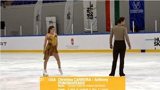 Christina CARREIRAAnthony PONOMARENKO USA FD  Budapest Trophy 2024 [upl. by Allit]