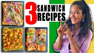 3 Easy Sandwich Recipes  tandooripaneer coleslawsandwich chickpeas [upl. by Ahern454]