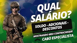 QUAL SALÁRIO DE UM CABO ESPECIALISTA TEMPORÁRIO DO EXÉRCITO  soldo adicionais e descontos [upl. by Amye]