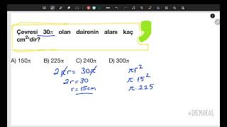 Dairenin Alanı ve Soru Çözümü [upl. by Terchie]