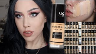 NEW COVERGIRL Trublend Matte Made Foundation Swatches amp Review [upl. by Aekin532]