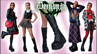 DEMONIA BOOTS UNBOXING AND OUTFITS 🖤  SHAKER100 PLATFORMS  HANNAH VALENTINE [upl. by Ursala]