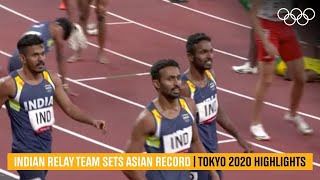 Indian relay team set Asian record  Tokyo2020 Highlights [upl. by Sanez267]