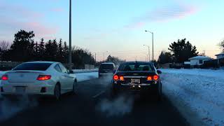 4KMorning Commute a Day after Record Breaking Winter Storm in Brampton Ontario Canada January 2019 [upl. by Roxanna]