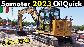 SaMoTer 2023 Verona  Oilquick Coupler SystemsAttacco Rapido Idraulico Demo Show  CAT 309 CR NG [upl. by Rednasxela556]