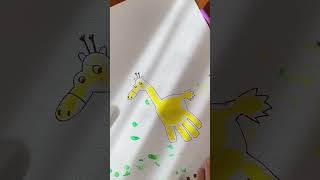 Pinta una jirafa 🦒 con la mano de tu bebé manualidades niños sinpantallas [upl. by Gunilla]