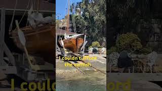 Classic wooden sailing boatboatlife youtubeshorts shortvideo subscribe [upl. by Ennaeiluj509]