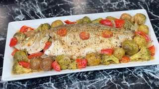 La meilleure marinade pour un poisson cuit au four et ses petits légumes 🐟👩🏻‍🍳 [upl. by Crelin]