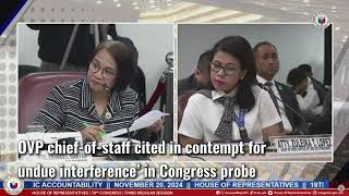 OVP chiefofstaff cited in contempt for ‘undue interference’ in Congress probe [upl. by Yve]