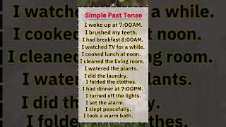 Simple past tense learnenglish past english shots viralshort shortsfeed [upl. by Cyb]