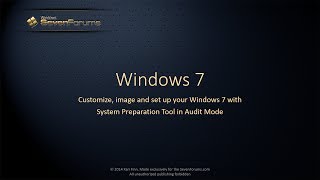 Walkthrough Customize Windows 7 image in Audit Mode [upl. by Ecnerolf755]