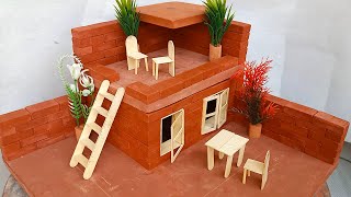 diy bricklaying building miniature house diorama  house no 07 [upl. by Ardnad316]