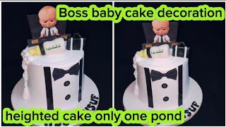 How to make boss baby cake  one pond heighted cake  black and white boss baby cake [upl. by O'Neil]