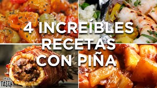 4 Increíbles Recetas con Piña [upl. by Htor507]