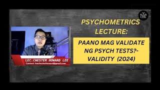 PSYCHOMETRICS LECTURE VALIDITY 2024 [upl. by Lexis55]