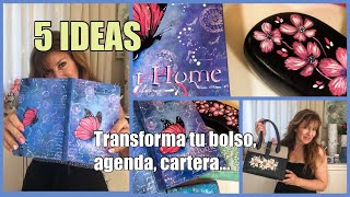 COMO RECICLAR BOLSOS CARTERAS AGENDAS con PINTURA [upl. by Esau947]