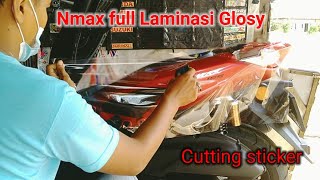 Nmax merah Doff jadi Glossy  Full Laminasi [upl. by Anneres673]