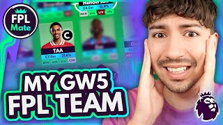 FPL GW5 TEAM SELECTION  Isak Replacements 🤕  Gameweek 5 Squad Transfers amp Captain [upl. by Gonick109]