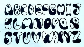 how to write bubble writing  how to Draw Graffiti Bubble Letters Atoz bubble writing alphabet az [upl. by Lawford]