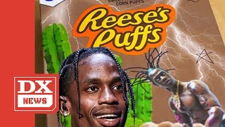 Travis Scott Is Selling Reeses Puff Cereal Boxes For 50 Dollars With His Face On It [upl. by Amerak]