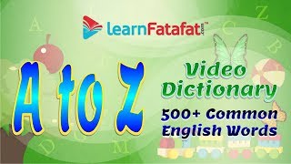 English Vocabulary Words Picture Dictionary for Kids on Alphabet A to Z  In Hindi [upl. by Ahseikal359]