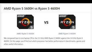 RYZEN 5 5600H vs RYZEN 5 4600H All Specs Benchmarks Quick Comparsion [upl. by Fulmer]