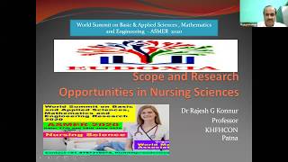 Prof Dr Rajesh G Konnur at ASMER2020 Part1 Organized by Eudoxia Research Centre [upl. by Lampert]