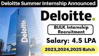 🔴 Deloitte Announced Summer Internship 2024 2025 Batch  Deloitte Jobs for 2023 2024 2025 Batch [upl. by Daisey690]