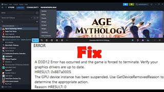 Fix Age of Mythology Retold Error A D3D12 Error Has Occurred Verify Graphics Drivers Are Up To Date [upl. by Pozzy]