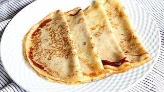 Cómo hacer crepes caseros finos y tiernos [upl. by Idyak]