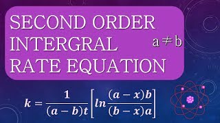 INTEGRATED RATE EQUATION FOR SECOND ORDER REACTION where a≠b [upl. by Eibor]