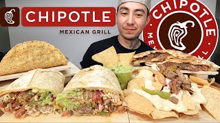 MUKBANG EATING Chipotle NEW Garlic Steak CRISPY Taco LOADED Barbacoa Burrito CHEESY Quesadilla [upl. by Kreitman377]