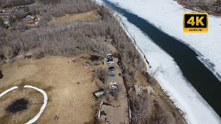 Drone video Sir Wilfrid Laurier Park Edmonton Canada Winter Time [upl. by Nessah475]