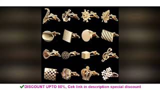 ✔️Summer new high quality brass plated 18K Gold luxury gold Cufflinks classic style fashion mens Fr [upl. by Nailuj355]