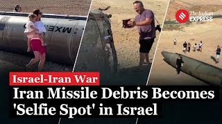 Israel Iran War Remnants of Iranian Missile Attack Become a Selfie Spot in Israel  Iran Israel [upl. by Halsey]