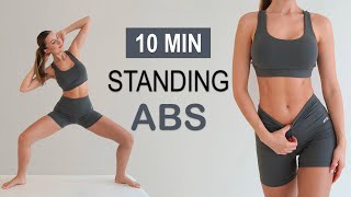 10 Min ALL STANDING ABS Workout  Daily Routine No Jumping No Repeat No Equipment [upl. by Nagard]