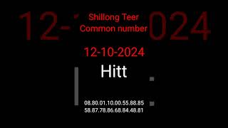 Shillong Teer Target Number 🎯 12 October 2024 Today Teer common number [upl. by Voltz]