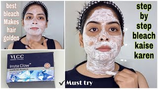 VLCC Instaglow Diamond Bleach  How to use Bleach on face  Full review amp Demo  VLCC Diamond bleach [upl. by Nosyla]