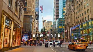 A Day Out in Manhattan  Fifth Avenue Rockefeller Centre  New York Walking Tour in 4K [upl. by Ainoyek]