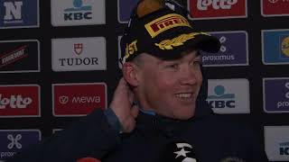 Mads Pedersen  Interview at the finish  GentWevelgem 2024 [upl. by Enilemme483]