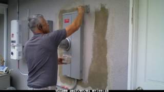 Time Lapse Video Stucco Repair on Main Panel Upgrade [upl. by Naitsirhk359]