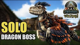 SATU DINO VERSUS DRAGON BOSS  ARK SURVIVAL EVOLVED VIKING [upl. by Enaile750]