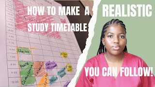 How to make a REALISTIC study timetable YOU CAN FOLLOW [upl. by Resaec]