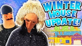 WINTER HOUSE UPDATE WITH HELLO NEIGHBORS BROTHER  Hello Neighbor Mobile Rip off Angry Neighbor [upl. by Annoek422]