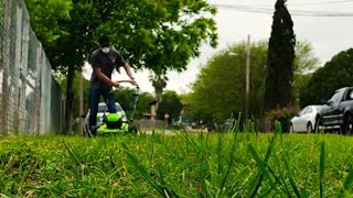 Greenworks 60v Lawn Mower mowing grass [upl. by Vite483]