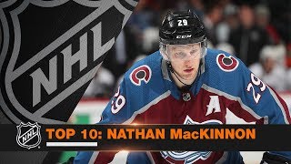 Top 10 Nathan MacKinnon plays from 201718 [upl. by Zasuwa235]